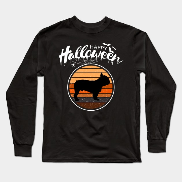 Funny Happy Halloween Beautiful French Bulldog Kid Gift Long Sleeve T-Shirt by mlleradrian